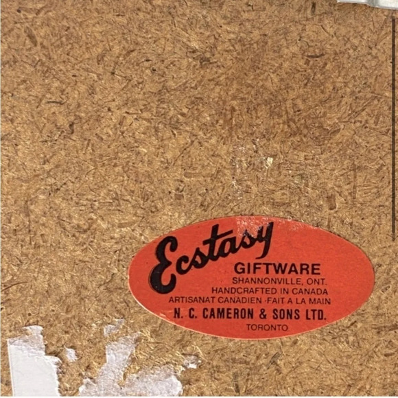 Vintage Ecstasy Giftware Black  Velvet Embroidered Oval Framed Art Happy Anniver - Picture 3 of 5